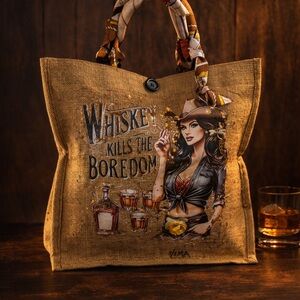 Whiskey Kills the Boredom Tote — Indómita Atelier